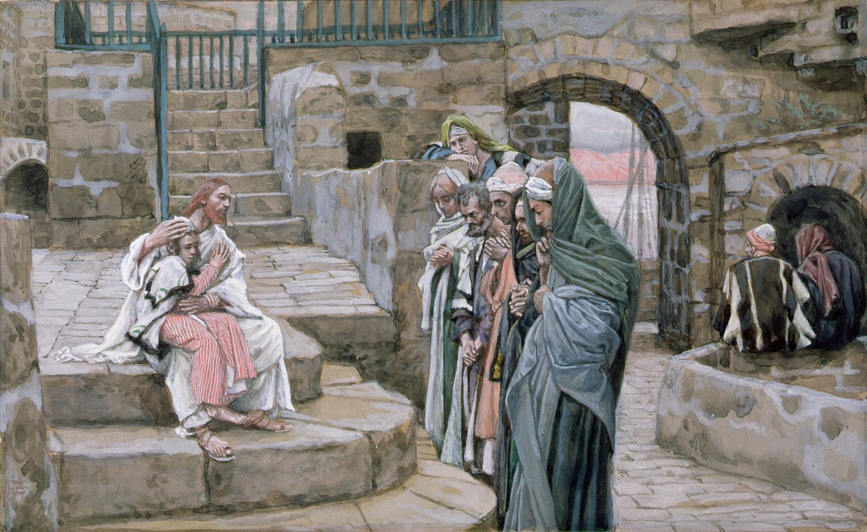 Jesus and the Little Child, illustrasjon for The Life of Christ, ca. 1886-94 (wc & gouache på papp) av James Jacques Joseph Tissot
