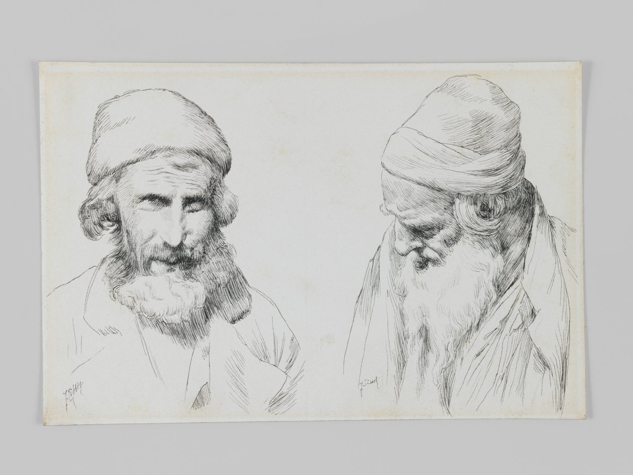 Jøder og jemenitter, Jerusalem, illustrasjon fra The Life of Our Lord Jesus Christ (penn og blekk på vevd papir) av James Jacques Joseph Tissot