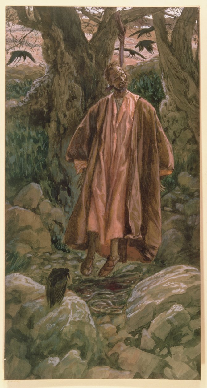 Judas Hangs Himself, illustrasjon for The Life of Christ, ca. 1886-96 (gouache på papp) av James Jacques Joseph Tissot