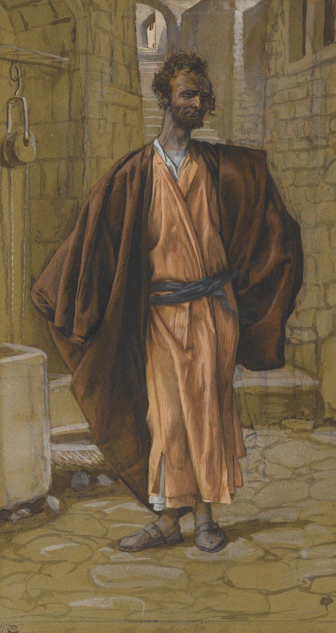 Judas Iskariot, illustrasjon fra The Life of Our Lord Jesus Christ, 1886-94 (wc over grafitt på papir) av James Jacques Joseph Tissot