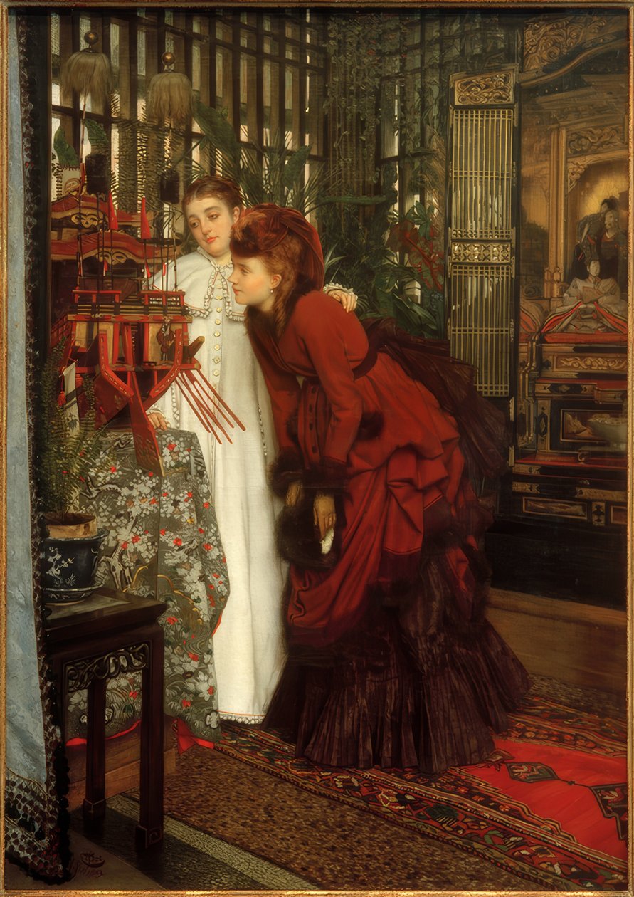 Unge kvinner ser på det av James Jacques Joseph Tissot