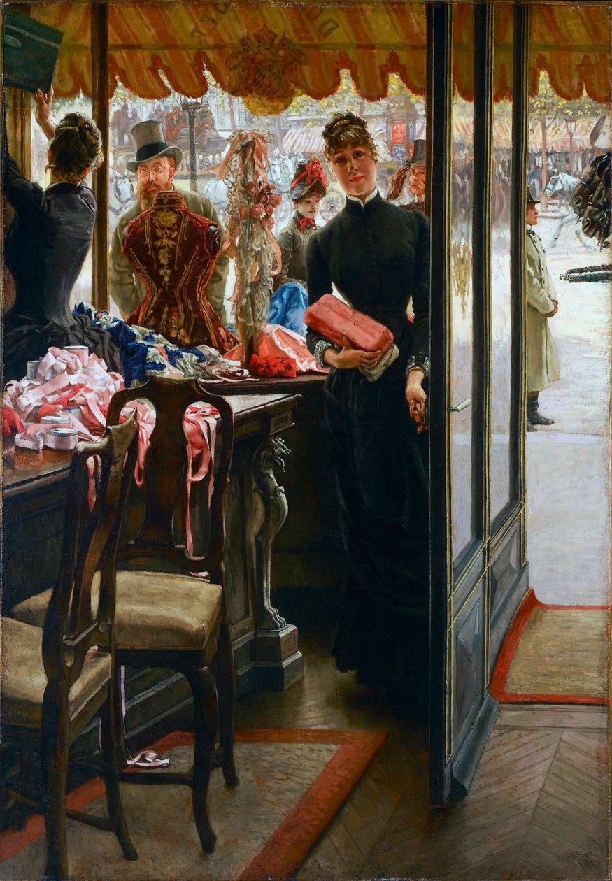 ""butikkjenta"" Maleri av Jacques Joseph (Jacques-Joseph) Tissot sa James Tissot (1836-1902) av James Jacques Joseph Tissot