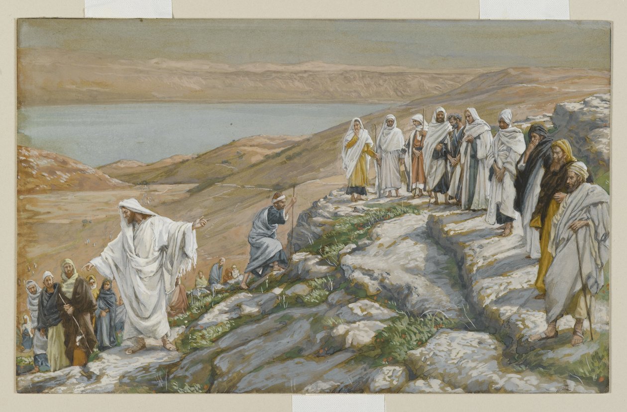 Ordinering av de tolv apostler, illustrasjon fra Vår Herre Jesu Kristi liv (wc over grafitt på papir) av James Jacques Joseph Tissot
