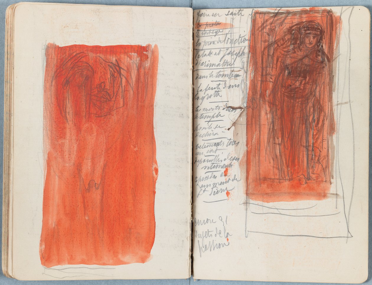 Sider fra et album med Sketches for The Life of Our Lord Jesus Christ, slutten av 1880-tallet (grafitt og vask på papir) av James Jacques Joseph Tissot