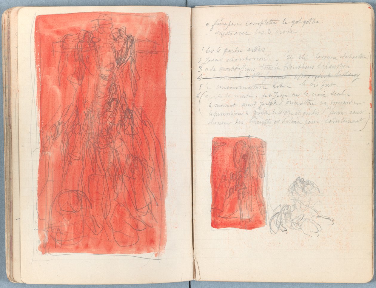 Sider fra et album med Sketches for The Life of Our Lord Jesus Christ, slutten av 1880-tallet (grafitt og vask på papir) av James Jacques Joseph Tissot