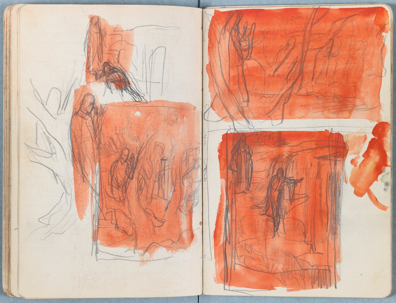 Sider fra et album med Sketches for The Life of Our Lord Jesus Christ, slutten av 1880-tallet (grafitt og vask på papir) av James Jacques Joseph Tissot