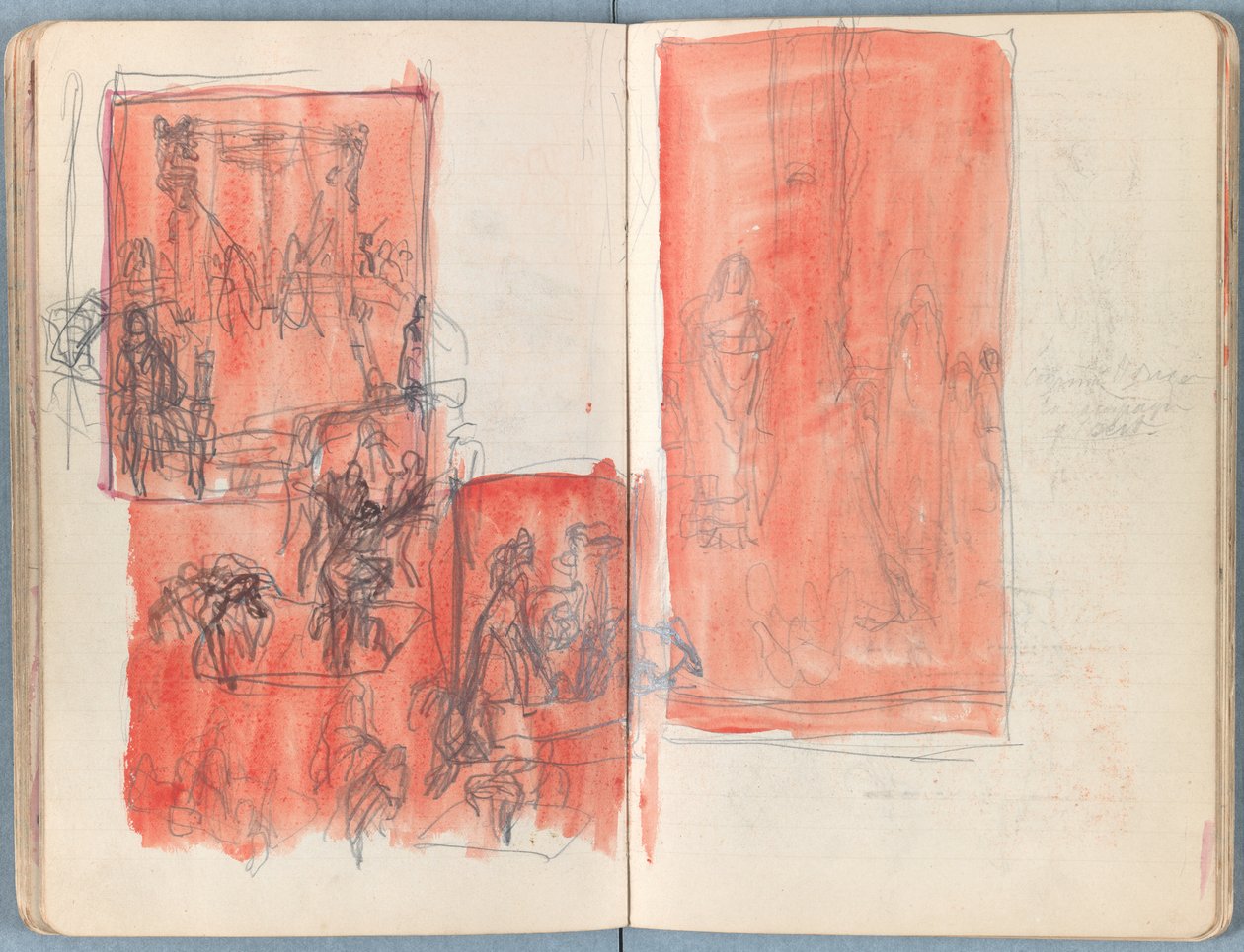 Sider fra et album med Sketches for The Life of Our Lord Jesus Christ, slutten av 1880-tallet (grafitt og vask på papir) av James Jacques Joseph Tissot