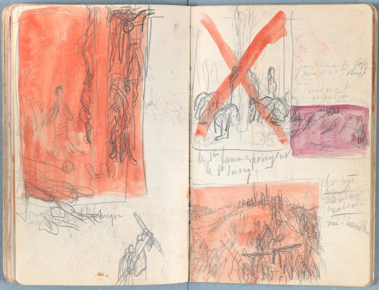Sider fra et album med Sketches for The Life of Our Lord Jesus Christ, slutten av 1880-tallet (grafitt og vask på papir) av James Jacques Joseph Tissot