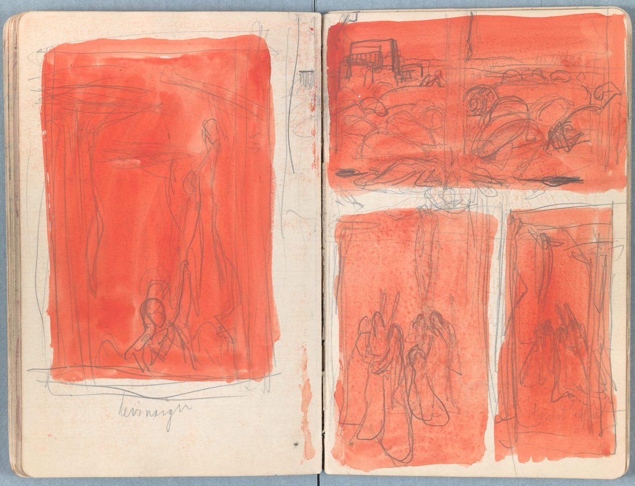 Sider fra et album med Sketches for The Life of Our Lord Jesus Christ, slutten av 1880-tallet (grafitt og vask på papir) av James Jacques Joseph Tissot