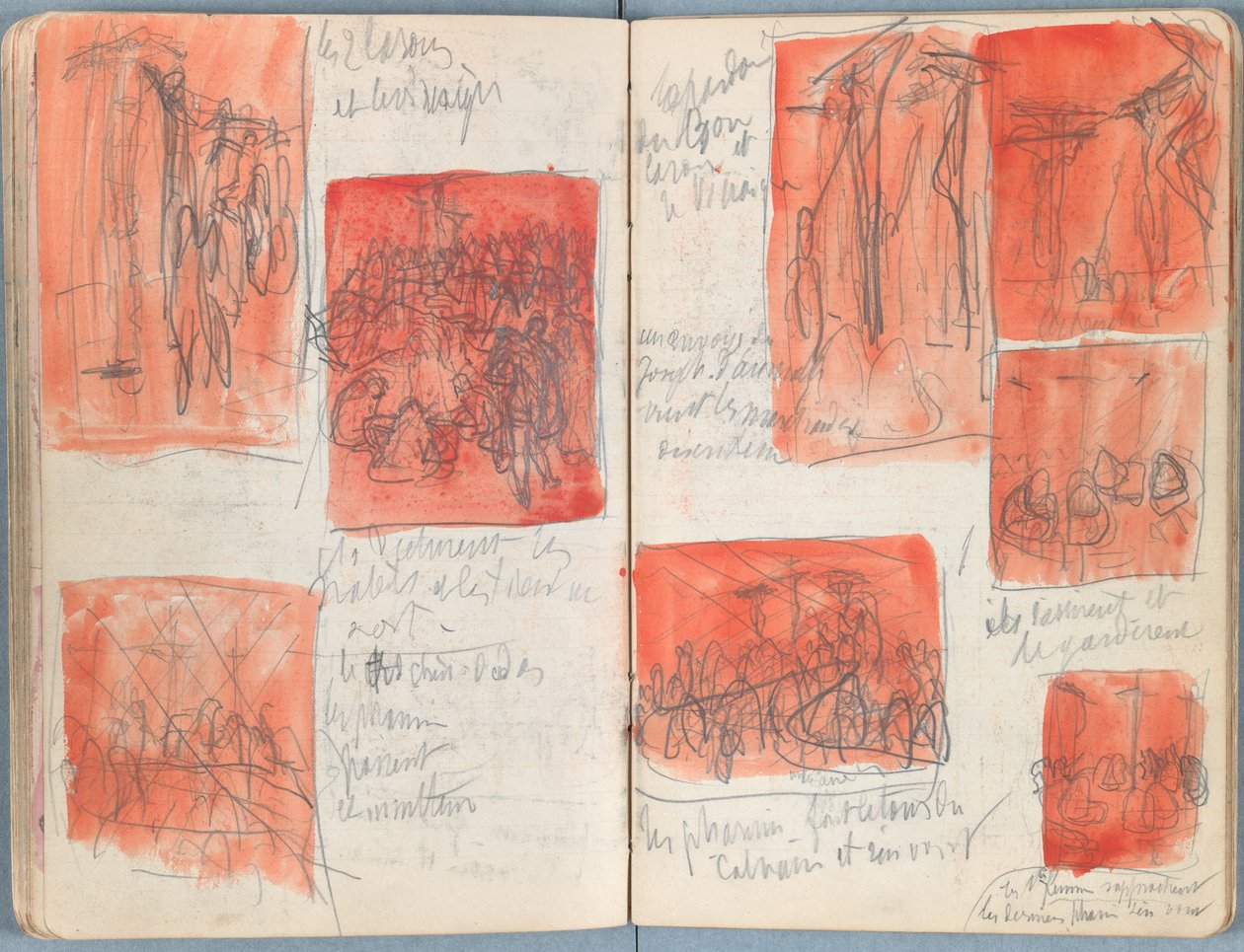 Sider fra et album med Sketches for The Life of Our Lord Jesus Christ, slutten av 1880-tallet (grafitt og vask på papir) av James Jacques Joseph Tissot