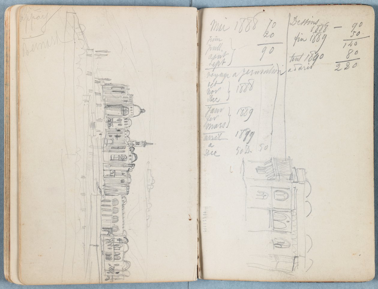 Sider fra et album med Sketches for The Life of Our Lord Jesus Christ, slutten av 1880-tallet (grafitt og vask på papir) av James Jacques Joseph Tissot