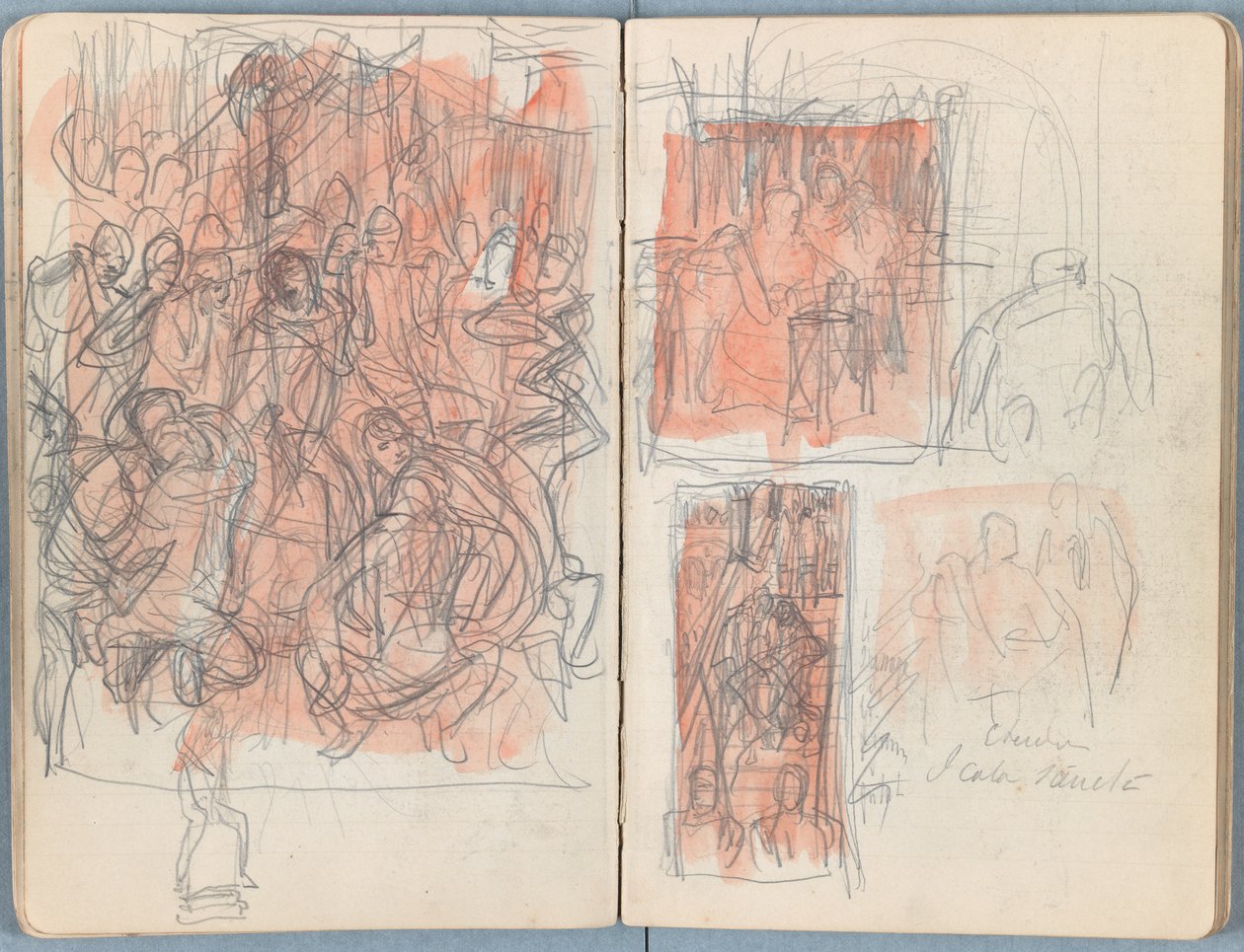 Sider fra et album med Sketches for The Life of Our Lord Jesus Christ, slutten av 1880-tallet (grafitt og vask på papir) av James Jacques Joseph Tissot