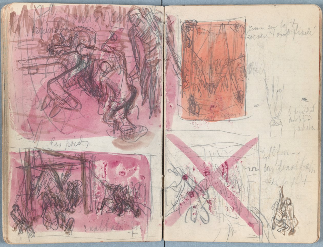 Sider fra et album med Sketches for The Life of Our Lord Jesus Christ, slutten av 1880-tallet (grafitt og vask på papir) av James Jacques Joseph Tissot