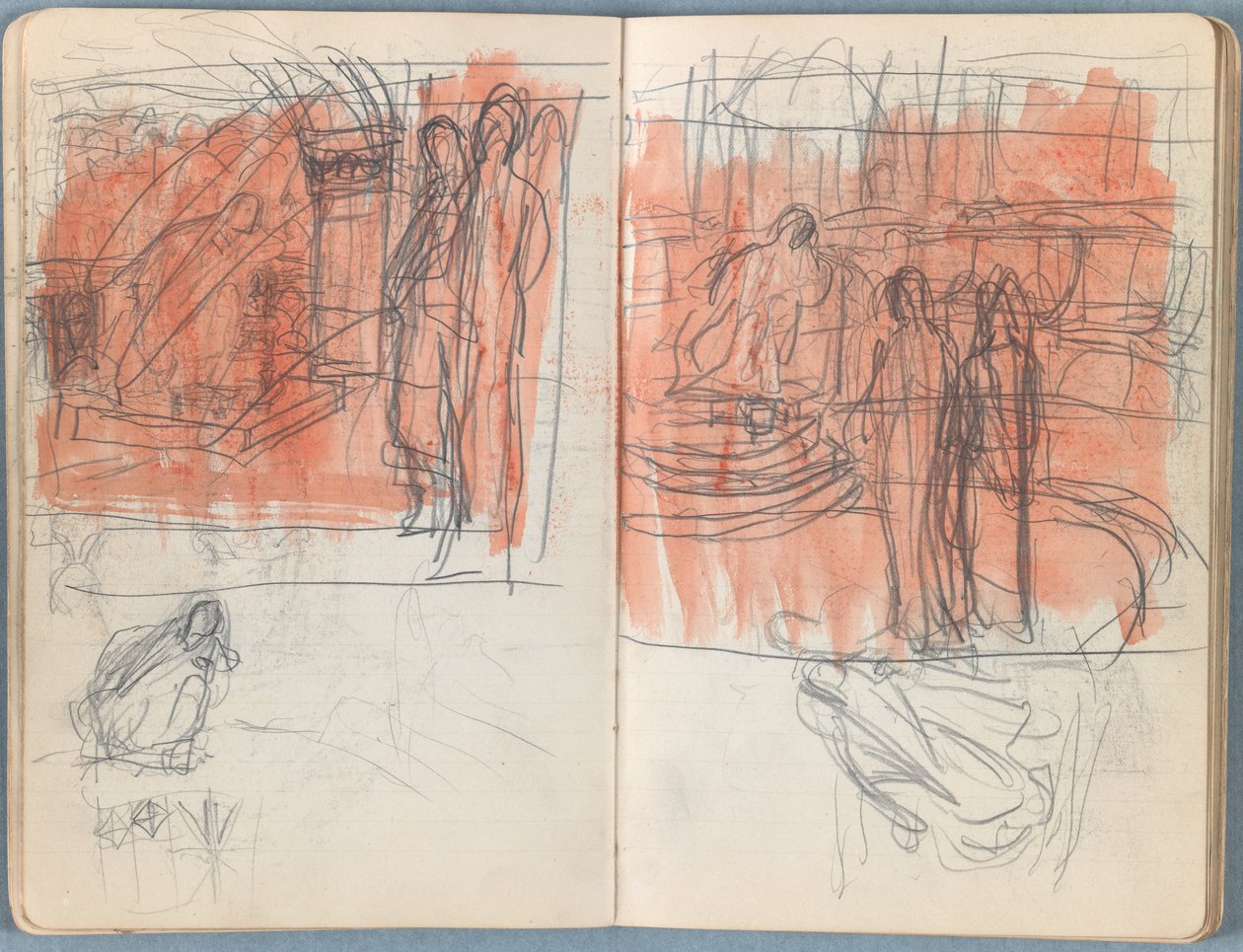Sider fra et album med Sketches for The Life of Our Lord Jesus Christ, slutten av 1880-tallet (grafitt og vask på papir) av James Jacques Joseph Tissot
