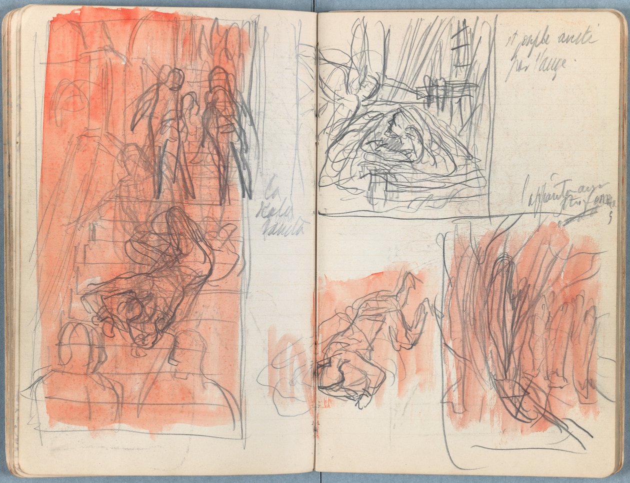 Sider fra et album med Sketches for The Life of Our Lord Jesus Christ, slutten av 1880-tallet (grafitt og vask på papir) av James Jacques Joseph Tissot