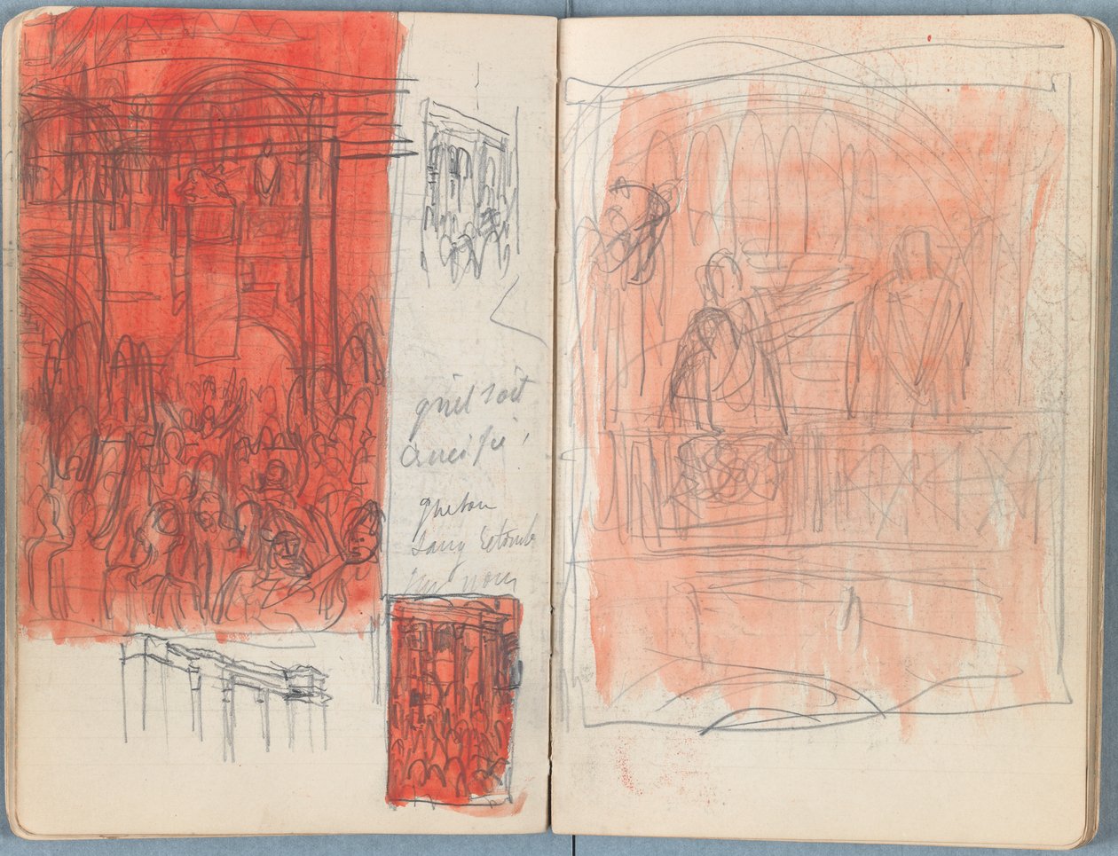 Sider fra et album med Sketches for The Life of Our Lord Jesus Christ, slutten av 1880-tallet (grafitt og vask på papir) av James Jacques Joseph Tissot