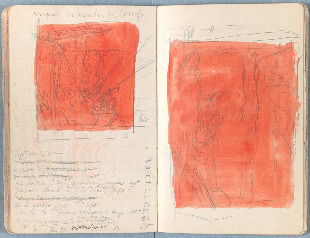 Sider fra et album med Sketches for The Life of Our Lord Jesus Christ, slutten av 1880-tallet (grafitt og vask på papir) av James Jacques Joseph Tissot
