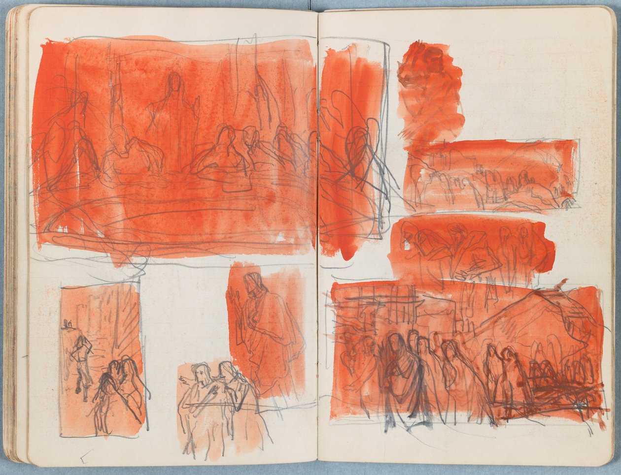 Sider fra et album med Sketches for The Life of Our Lord Jesus Christ, slutten av 1880-tallet (grafitt og vask på papir) av James Jacques Joseph Tissot