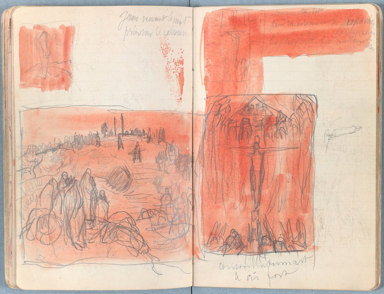 Sider fra et album med Sketches for The Life of Our Lord Jesus Christ, slutten av 1880-tallet (grafitt og vask på papir) av James Jacques Joseph Tissot