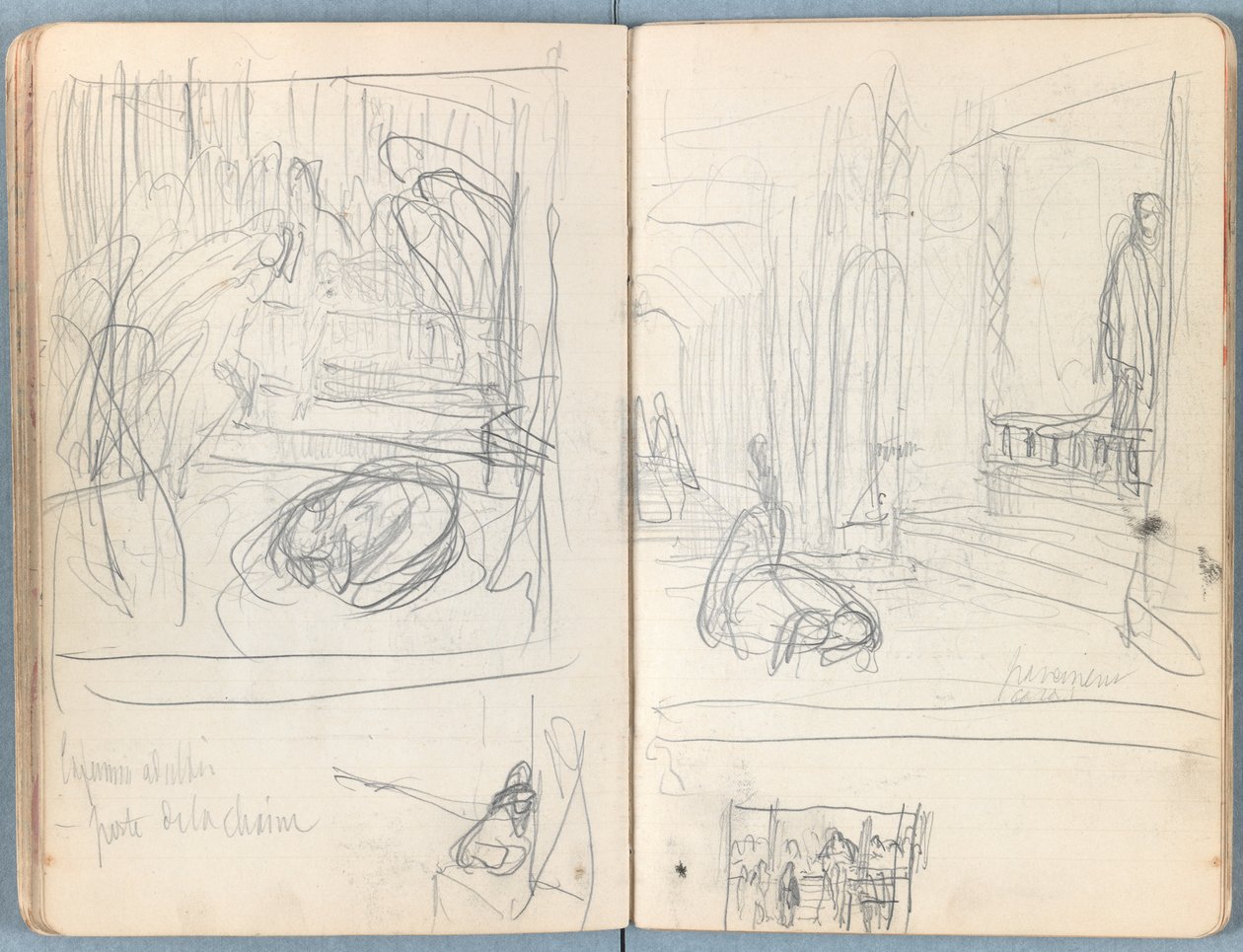Sider fra et album med Sketches for The Life of Our Lord Jesus Christ, slutten av 1880-tallet (grafitt og vask på papir) av James Jacques Joseph Tissot