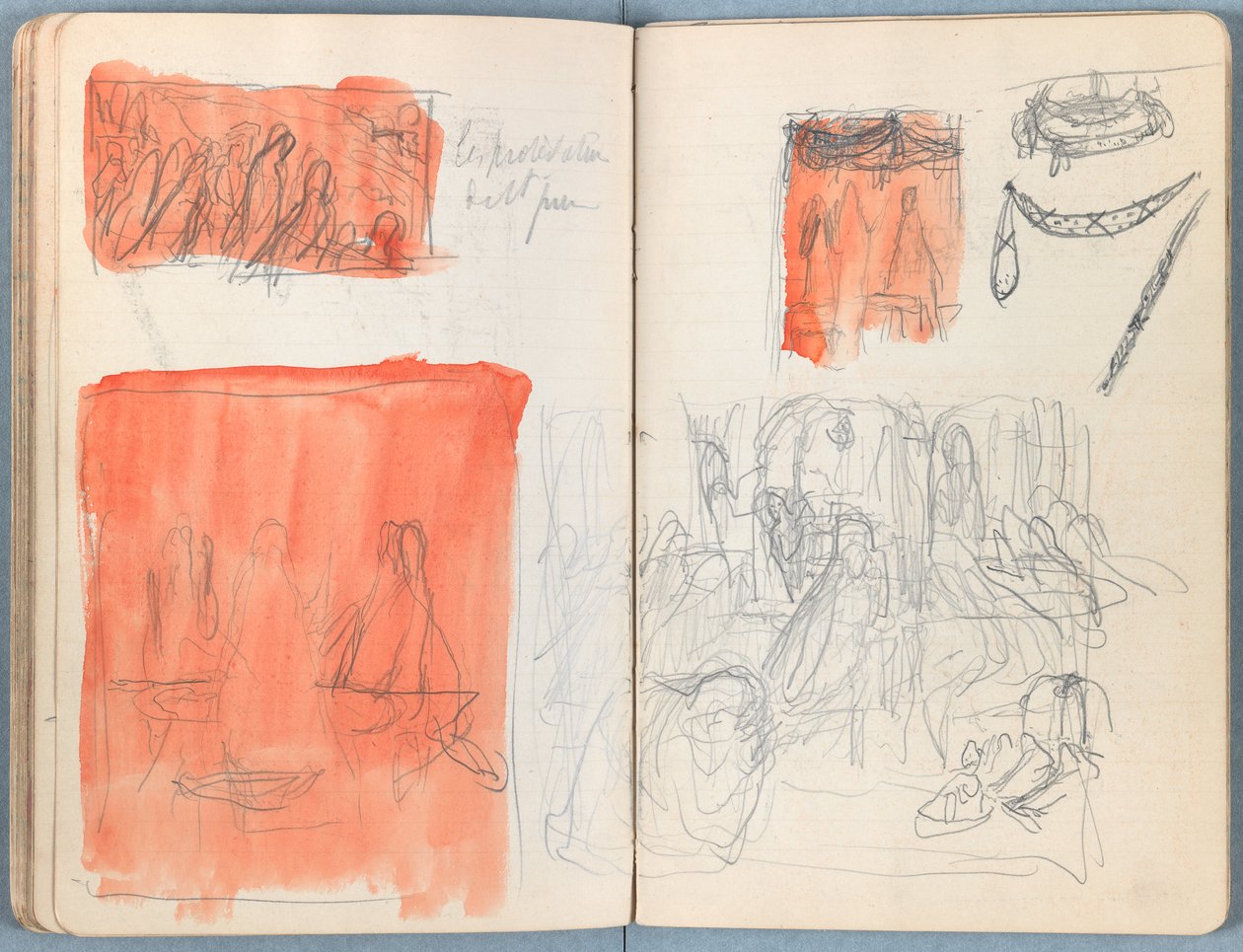 Sider fra et album med Sketches for The Life of Our Lord Jesus Christ, slutten av 1880-tallet (grafitt og vask på papir) av James Jacques Joseph Tissot