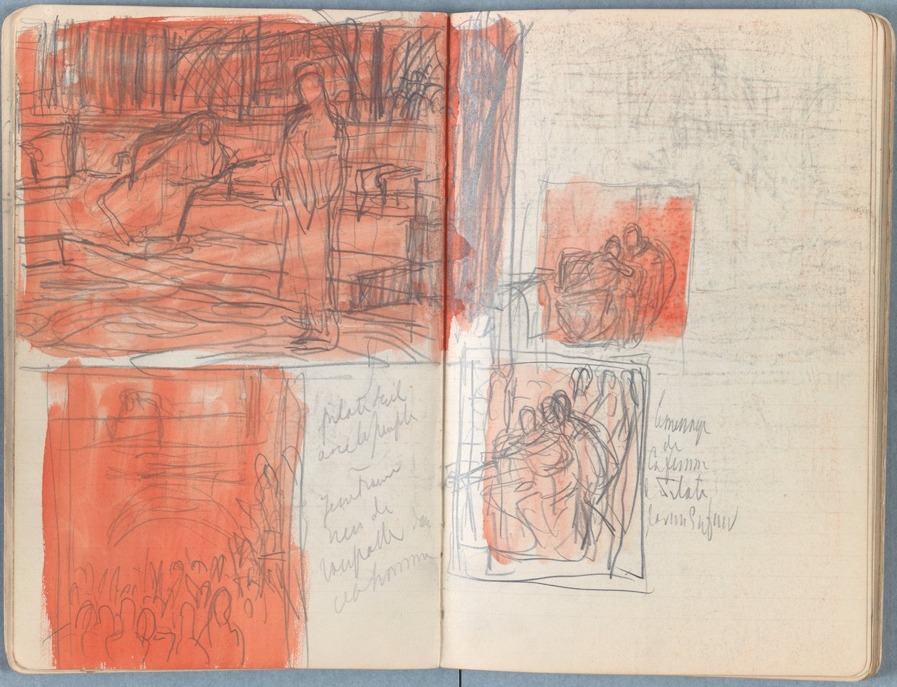 Sider fra et album med Sketches for The Life of Our Lord Jesus Christ, slutten av 1880-tallet (grafitt og vask på papir) av James Jacques Joseph Tissot