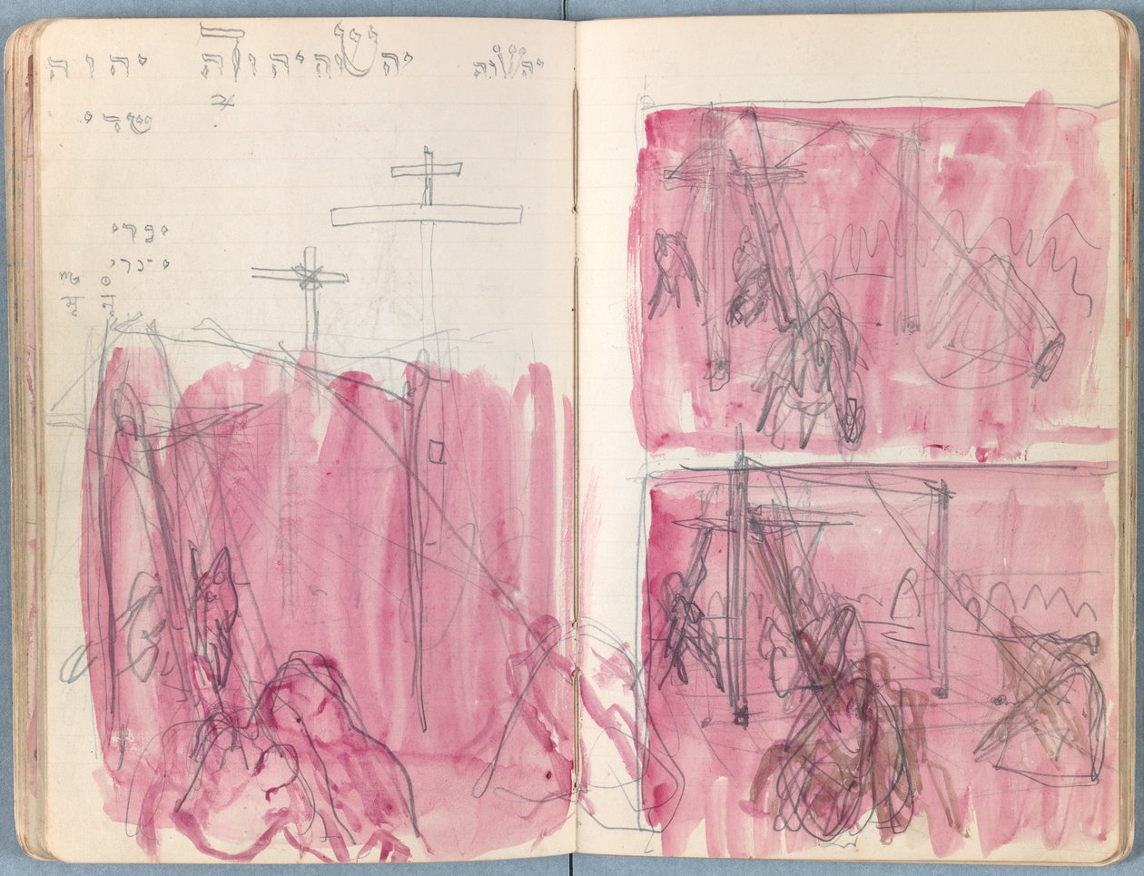Sider fra et album med Sketches for The Life of Our Lord Jesus Christ, slutten av 1880-tallet (grafitt og vask på papir) av James Jacques Joseph Tissot