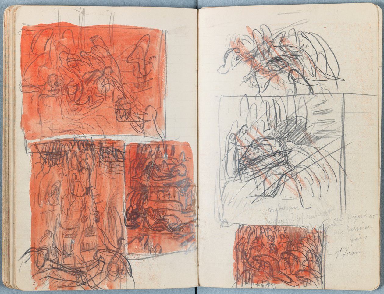 Sider fra et album med Sketches for The Life of Our Lord Jesus Christ, slutten av 1880-tallet (grafitt og vask på papir) av James Jacques Joseph Tissot