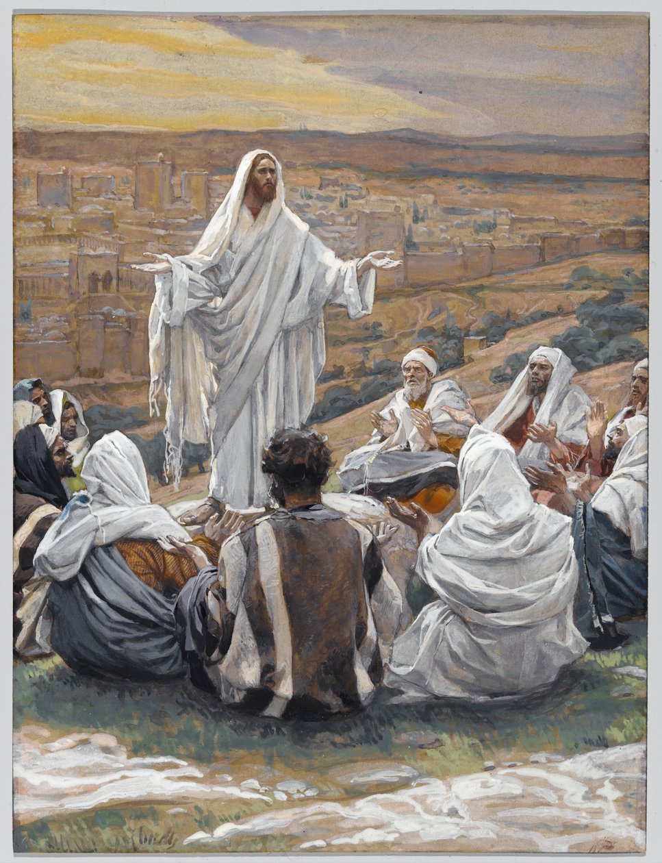 Pater Noster - The Lords Prayer, illustrasjon for The Life of Christ, ca. 1886-94 (wc & gouache på papp) av James Jacques Joseph Tissot