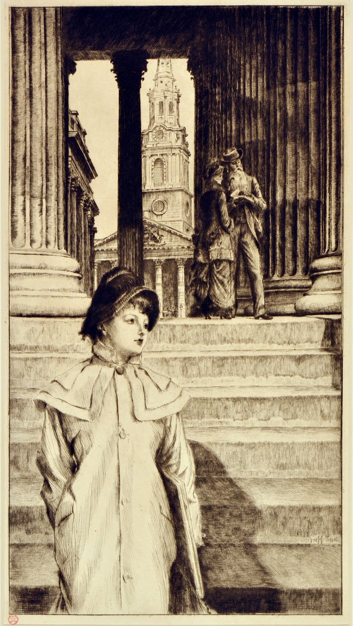 Portico av National Gallery, London av James Jacques Joseph Tissot