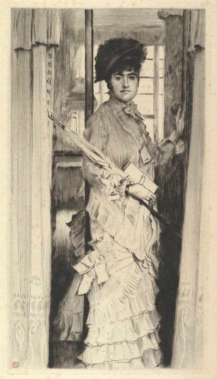 Portrett av frøken L... eller en dør må enten være åpen eller lukket, 1876. av James Jacques Joseph Tissot