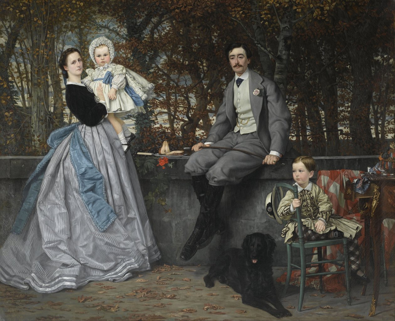 Portrett av Marquis and Marchioness of Miramon og deres barn, 1865 av James Jacques Joseph Tissot