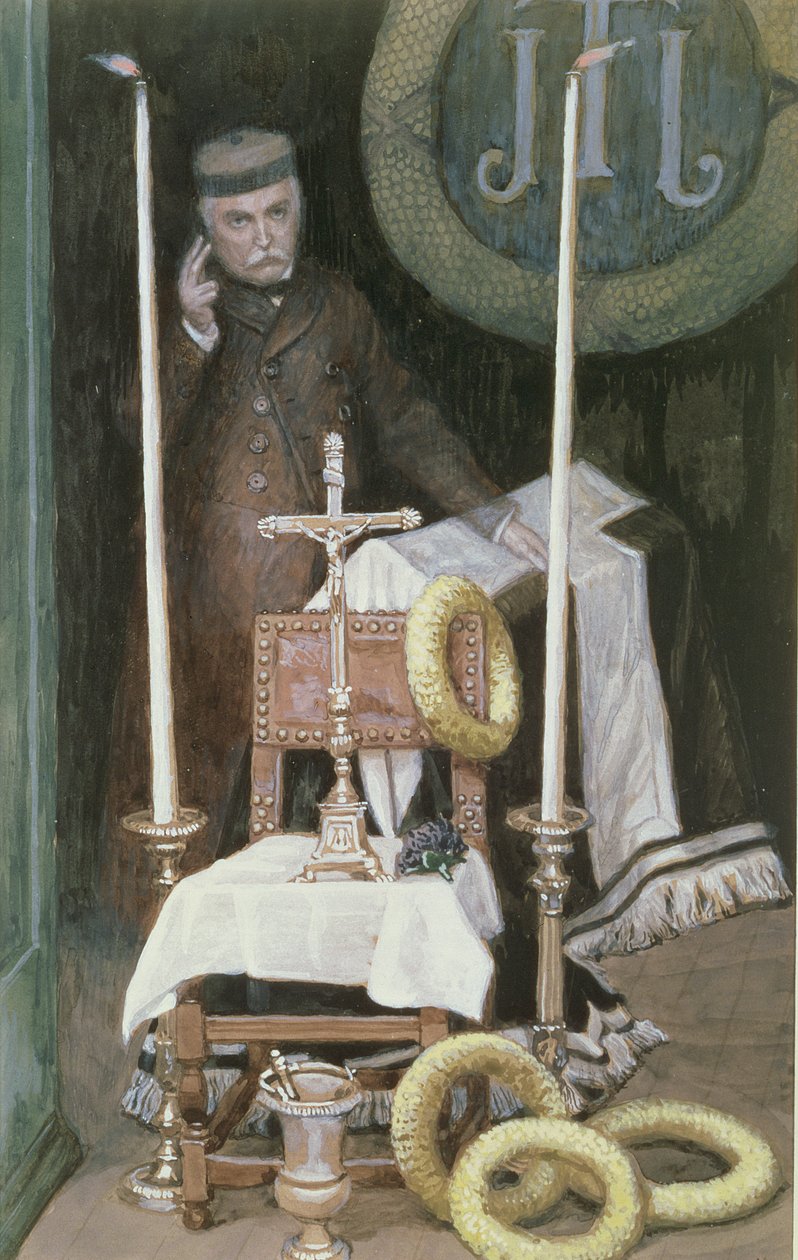 Portrait of the Pilgrim (Selvportrett), illustrasjon for The Life of Christ, ca. 1886-96 (gouache på papp) av James Jacques Joseph Tissot
