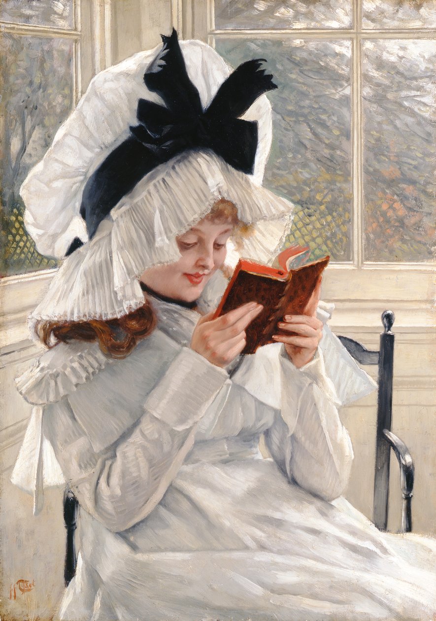 Leser en bok, 1872-73 av James Jacques Joseph Tissot