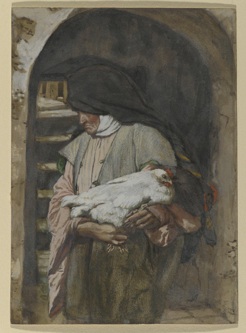 Saint Anne, illustrasjon for The Life of Christ, ca. 1886-94 (wc og gouache på papp) av James Jacques Joseph Tissot