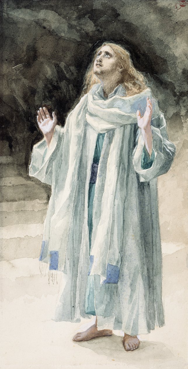 Evangelisten Johannes, illustrasjon for The Life of Christ, ca. 1886-94 (wc og gouache på papp) av James Jacques Joseph Tissot
