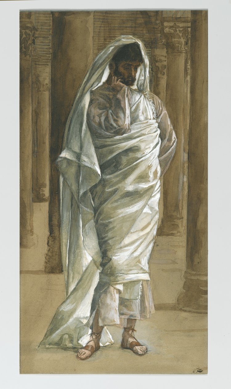 Saint Thomas, illustrasjon fra The Life of Our Lord Jesus Christ, 1886-94 (wc over grafitt på papir) av James Jacques Joseph Tissot