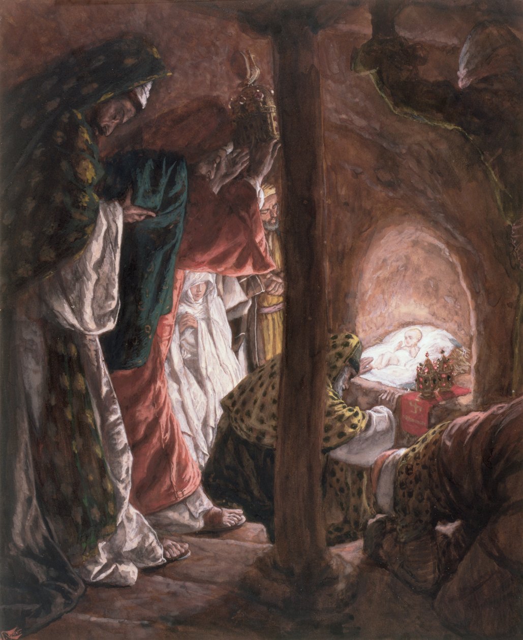 The Adoration of the Wise Men, illustrasjon for The Life of Christ, ca. 1886-94 av James Jacques Joseph Tissot