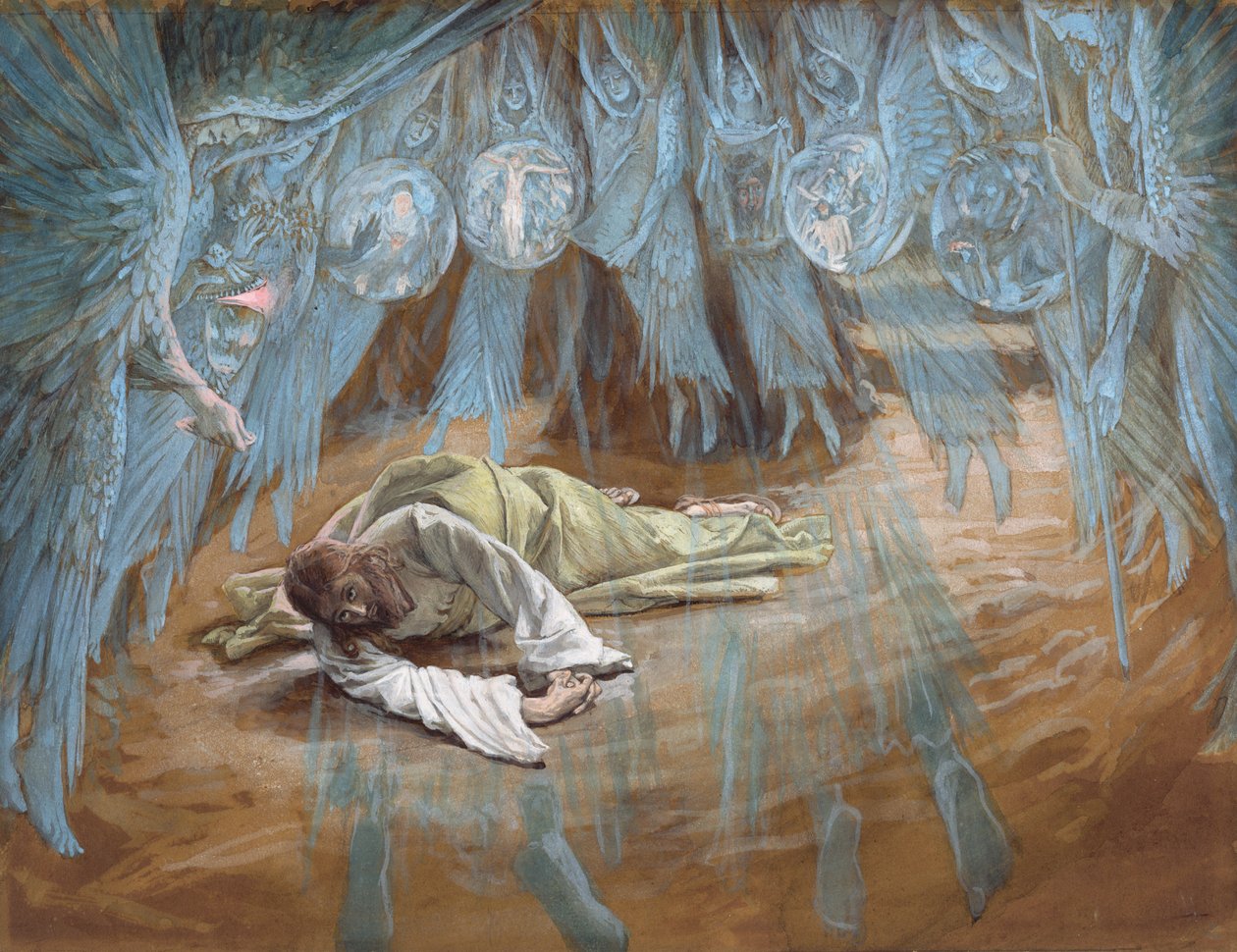 The Agony in the Garden, illustrasjon for The Life of Christ, ca. 1886-94 (wc & gouache på papp) av James Jacques Joseph Tissot
