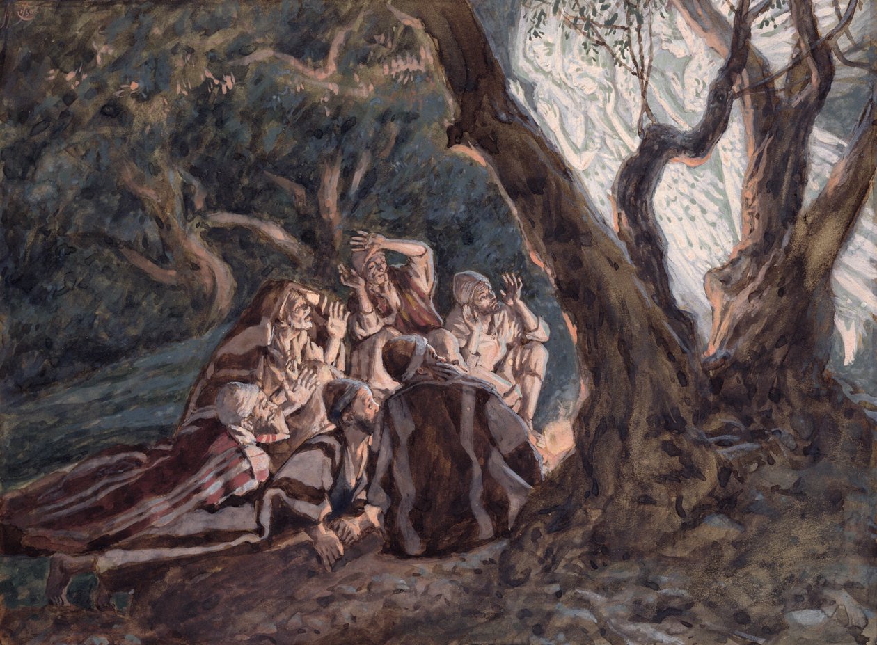 The Angels and the Shepherds, illustrasjon for The Life of Christ, ca. 1886-94 (gouache på papp) av James Jacques Joseph Tissot
