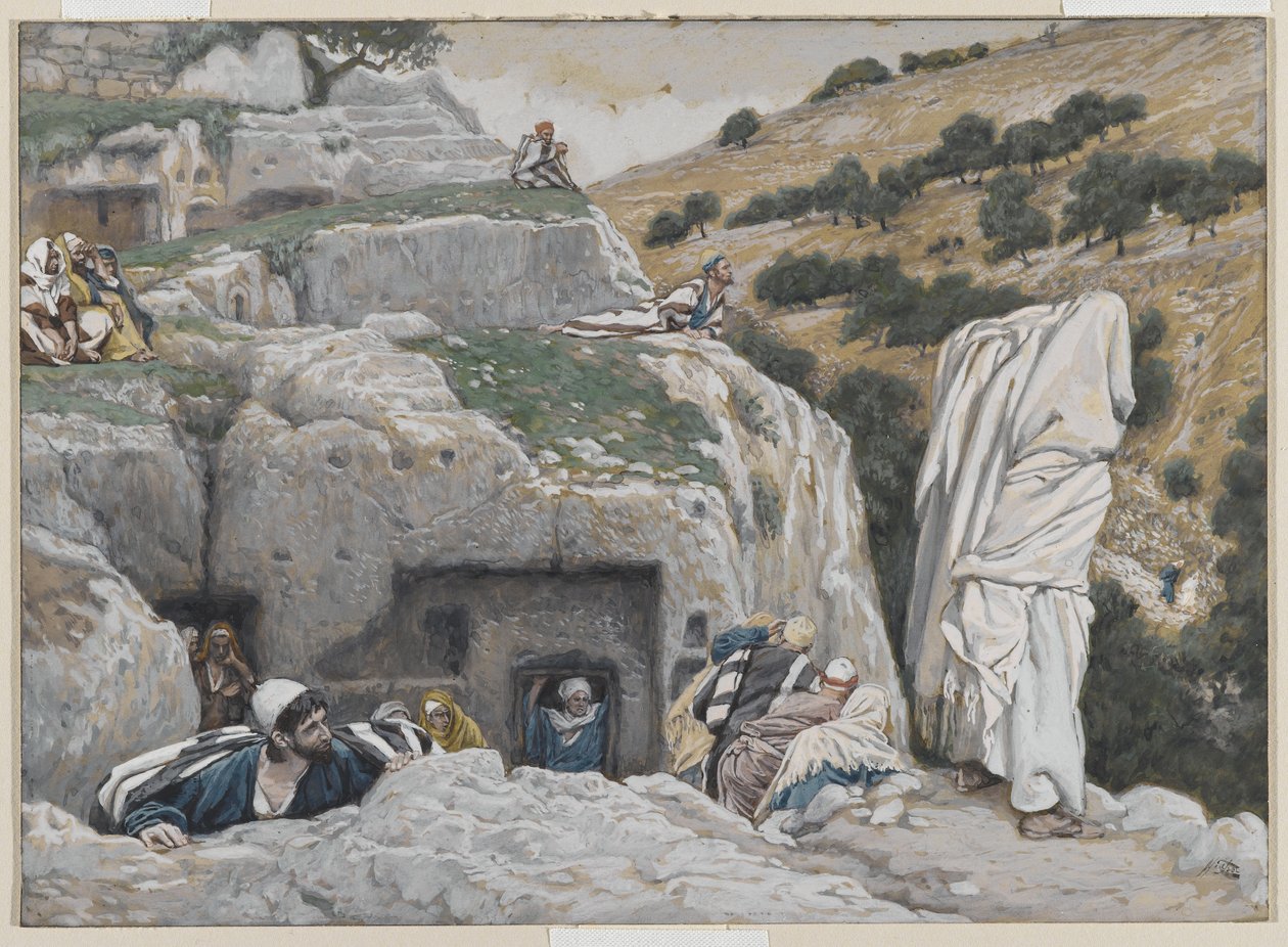The Apostles Hiding Place, illustrasjon fra The Life of Our Lord Jesus Christ, 1886-94 (wc over grafitt på papir) av James Jacques Joseph Tissot