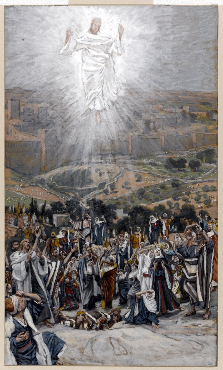 Himmelfarten fra Oljeberget, illustrasjon for The Life of Christ, ca. 1884-96 (wc & gouache på papp) av James Jacques Joseph Tissot