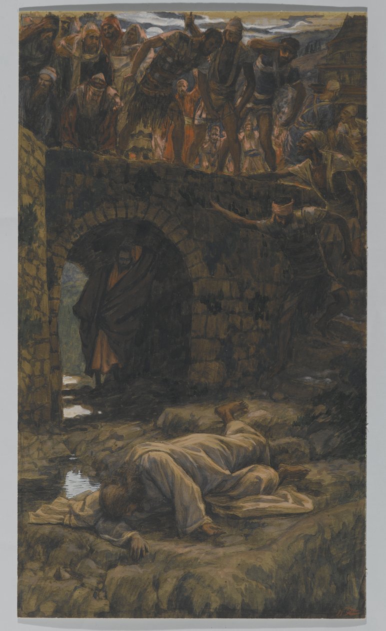 Bekken av Kedron. He Shall Drink of the Brook on the Way, illustrasjon for The Life of Christ, ca. 1886-94 (wc & gouache på papp) av James Jacques Joseph Tissot