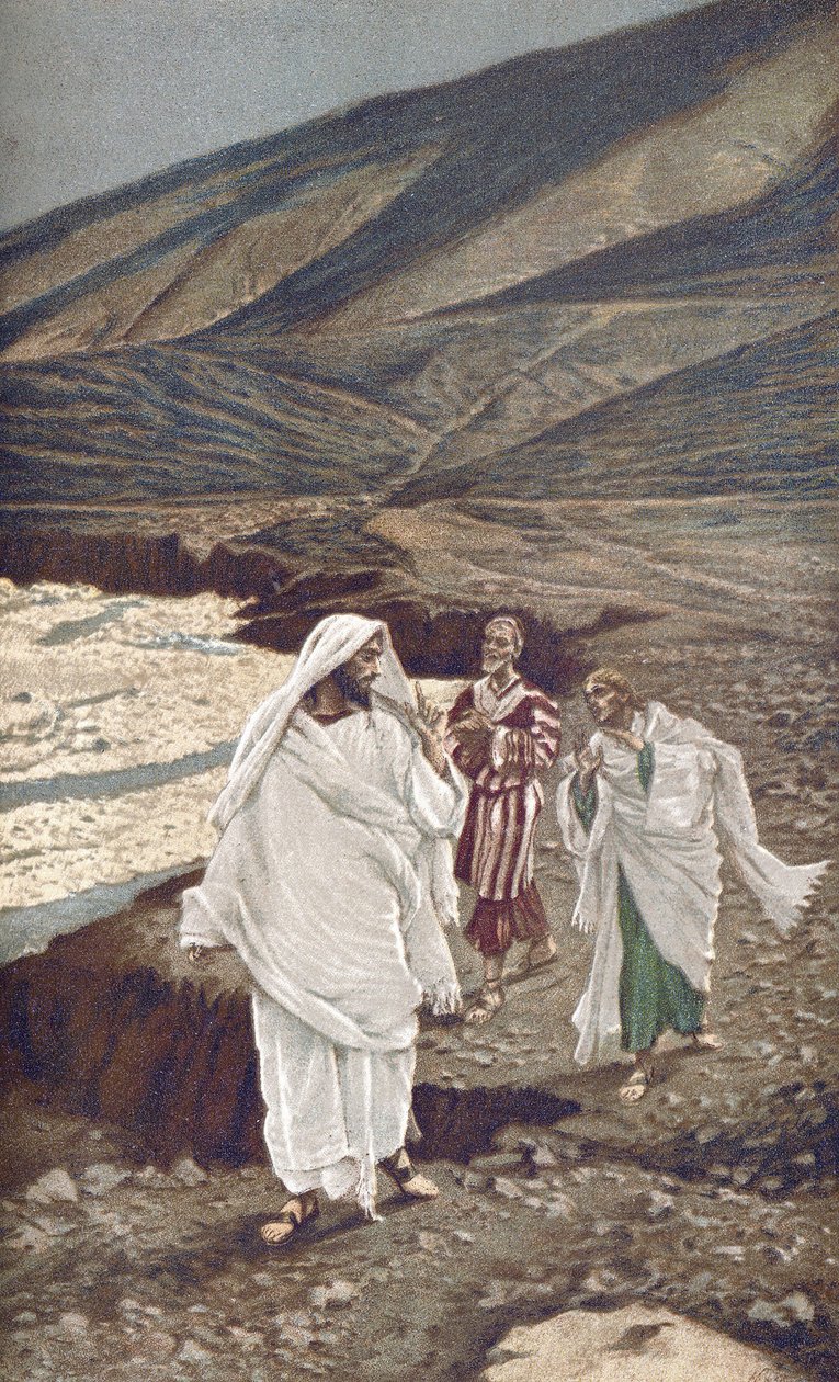 The Call of Saint Andrew and Saint John - Calling of Saint Andrew and Saint John - fra "" The Life of Our Lord Jesus Christ"" - 1899 av James Tissot - Vocation of Saint John and Saint Andrew - The Life of Our Lord Jesus Christ , av Jacques Joseph av James Jacques Joseph Tissot