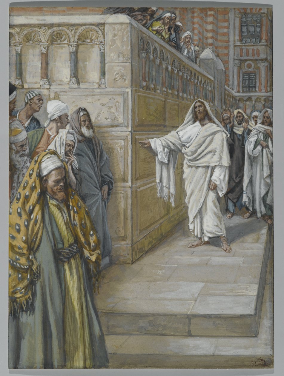 The Corner Stone, illustrasjon fra The Life of Our Lord Jesus Christ, 1886-94 (wc over grafitt på papir) av James Jacques Joseph Tissot