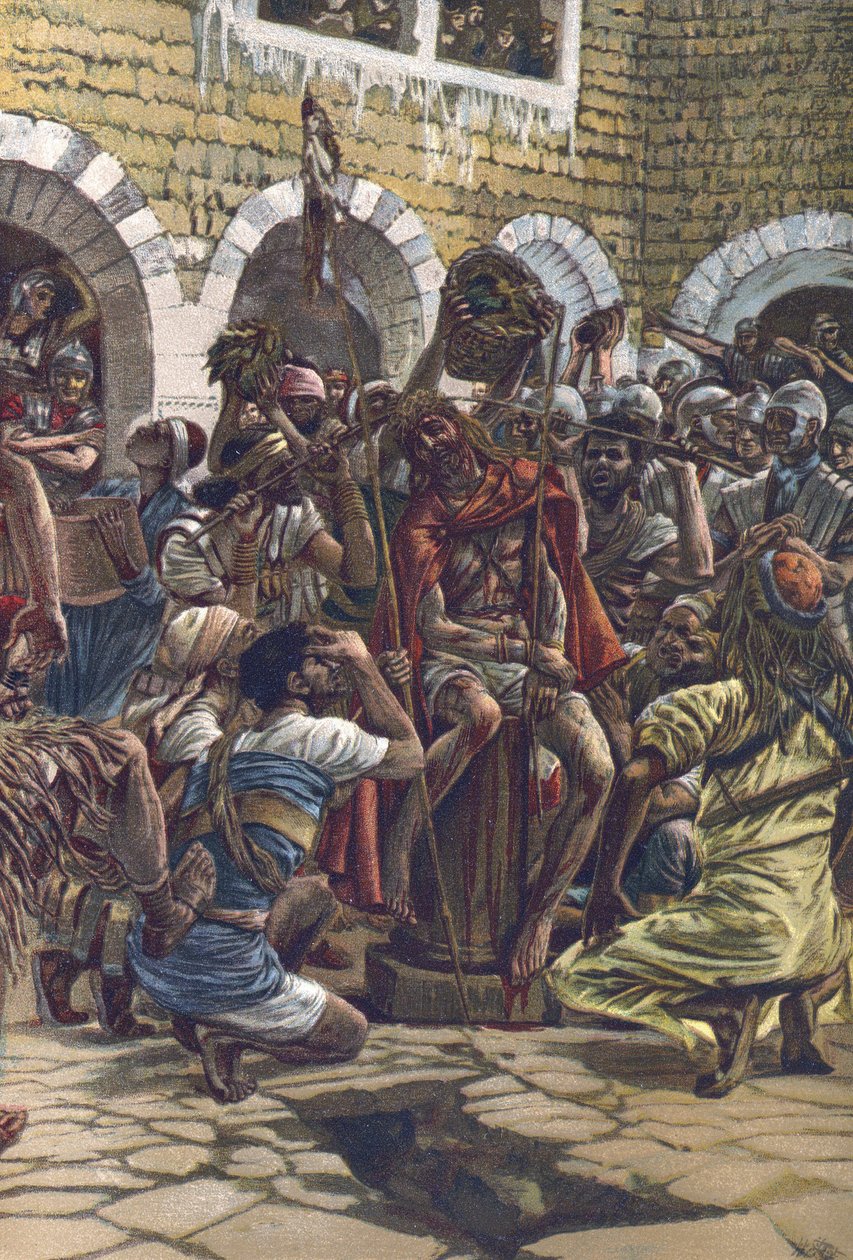 The Crown of Thorns - fra "The Life of Our Lord Jesus Christ" - 1899 av James Tissot - La vie de notre seigneur Jesus Christ, av Jacques Joseph (Jacques Joseph) Tissot dit James Tissot (1836-1902) av James Jacques Joseph Tissot