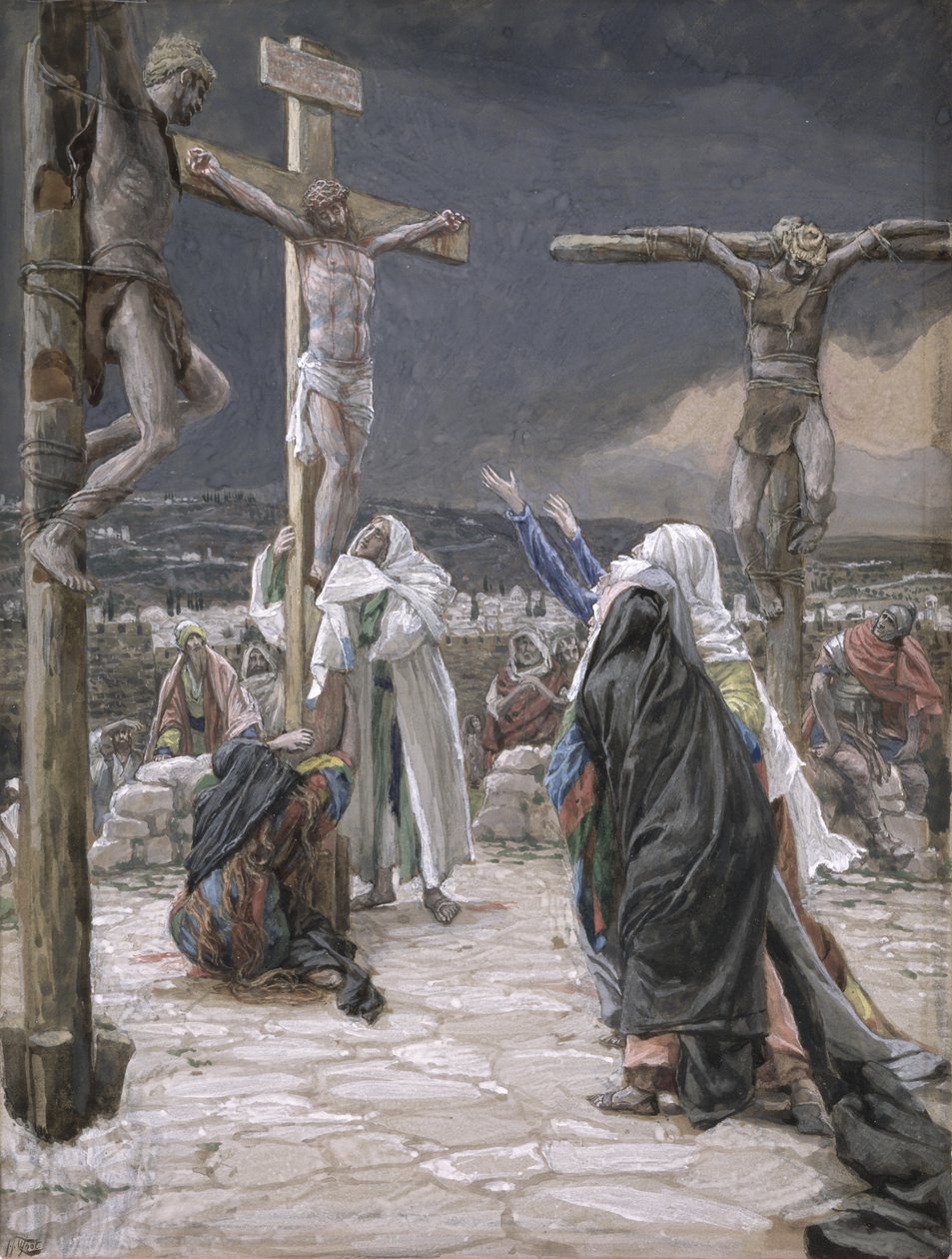 The Death of Jesus, illustrasjon for The Life of Christ, ca. 1884-96 (wc & gouache på papp) av James Jacques Joseph Tissot