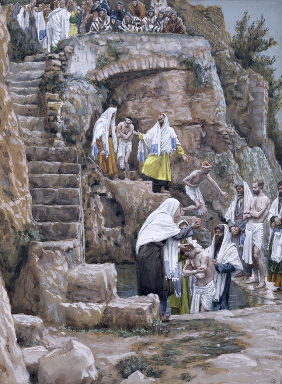 The Disciples of Jesus Baptising, illustrasjon for The Life of Christ, ca. 1886-94 (wc & gouache på papp) av James Jacques Joseph Tissot