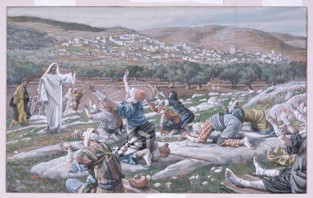 The Healing of the Lepers, illustrasjon for The Life of Christ, ca. 1886-94 (wc & gouache på papp) av James Jacques Joseph Tissot