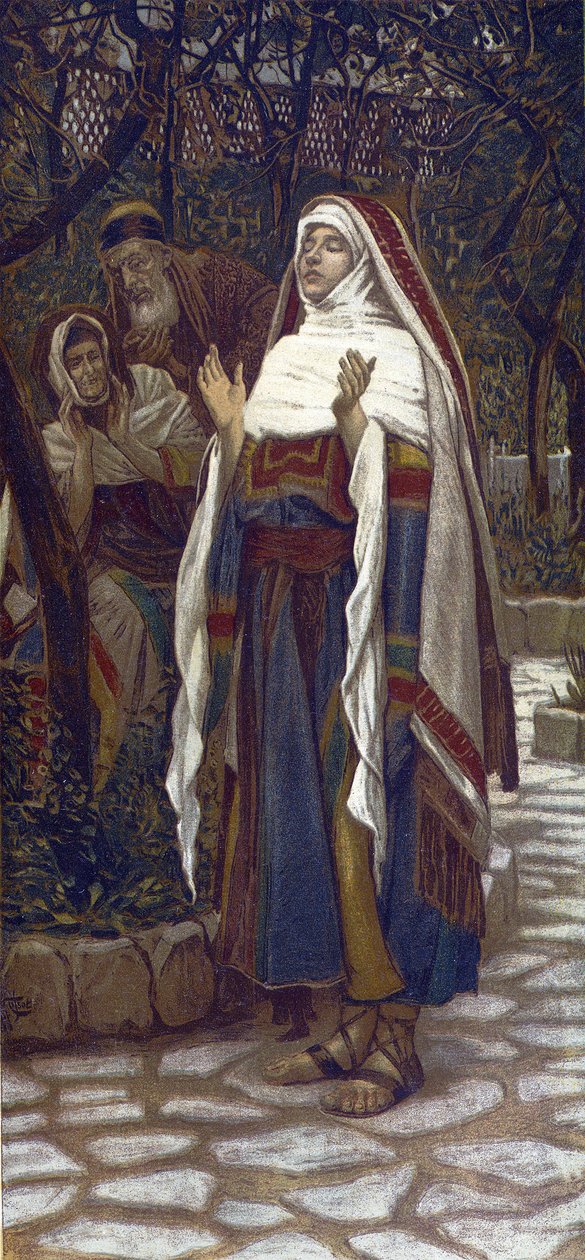 The Magnificat (song of praise sung by the Virgin Mary after the Annunciation) - The “” Magnificat” - from “” The Life of Our Lord Jesus Christ”” - 1899 by James Tissot - La vie de notre seigneur Jesus Christ, by Jacques Joseph (Jacques Joseph) Tissot dit  av James Jacques Joseph Tissot